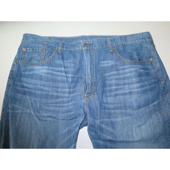 Levis Men 559 Relaxed Fit Medium Wash Straight Leg Blue Denim Jeans Sz 40X30 A1 - Picture 3 of 4